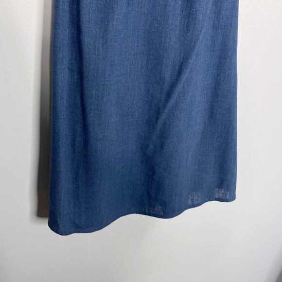 Madewell XS Blue Rio Cover Up Dress in Chambray Linen Off The Shoulder Textural - Picture 4 of 8